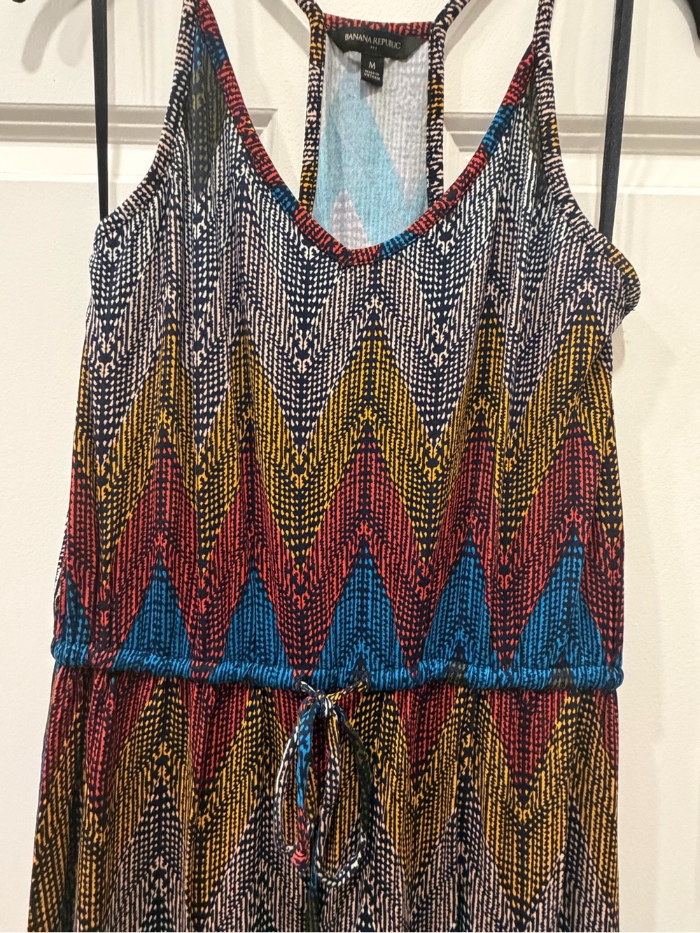 Banana Republic Multicolor Printed Tank Dress with Chevron Accents